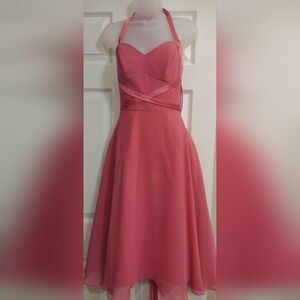 Elegant Halter Cocktail Pink Dress